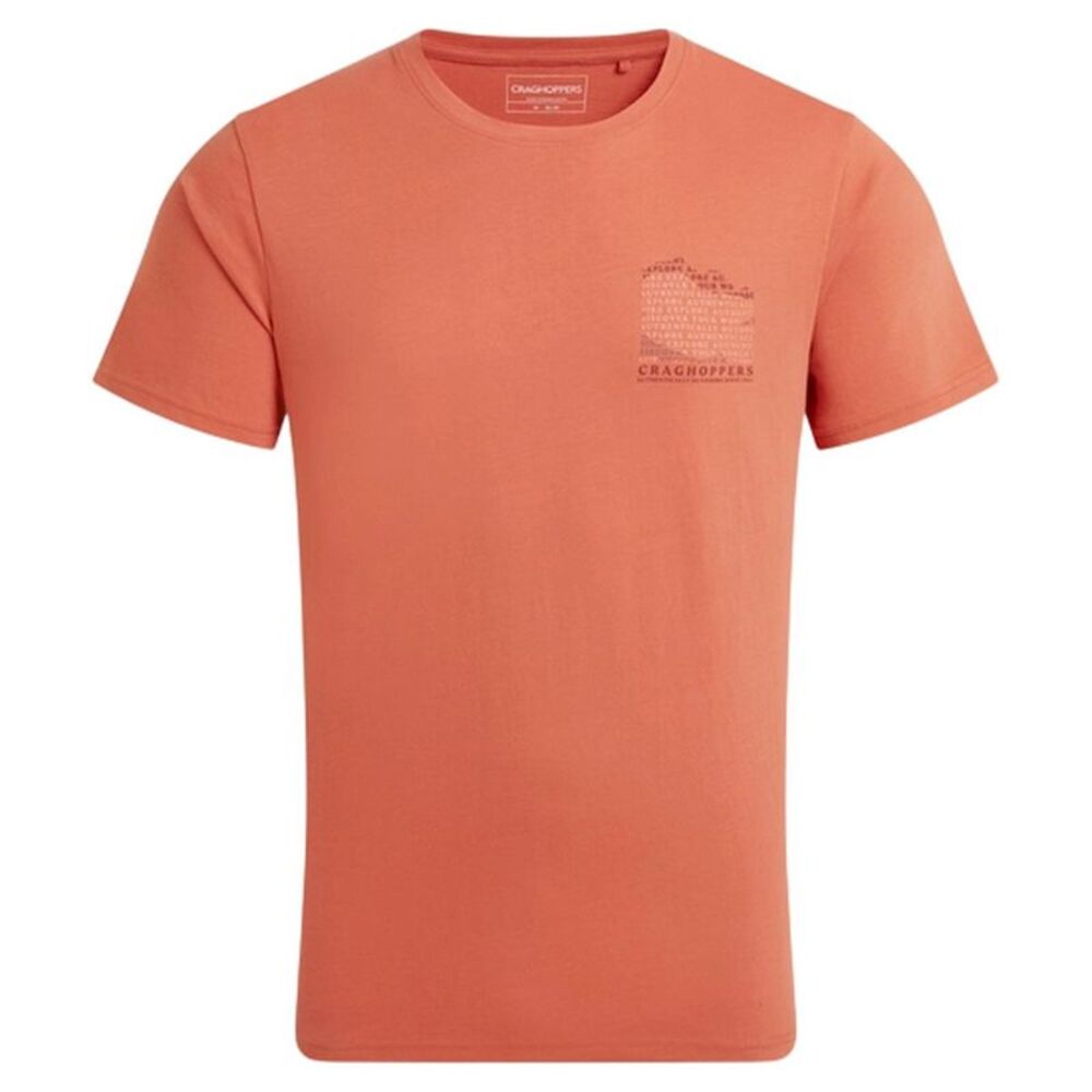 Craghoppers Mens Lucent II Mountain Back Print Short-Sleeved T-Shirt / Sahara